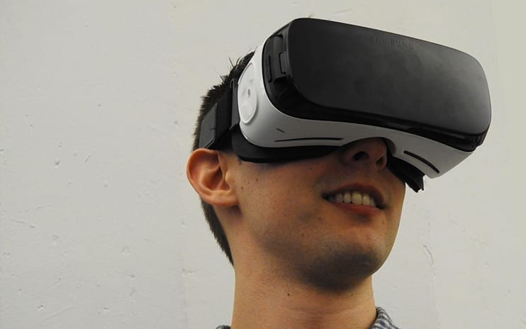 Man wearing VR googles